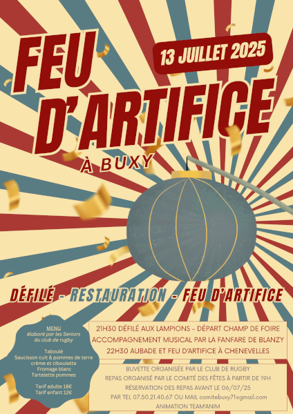 Fête Nationale - Feu d'artifice du 13 juillet