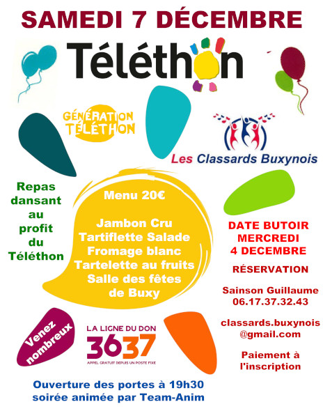 Repas dansant du TÉLÉTHON