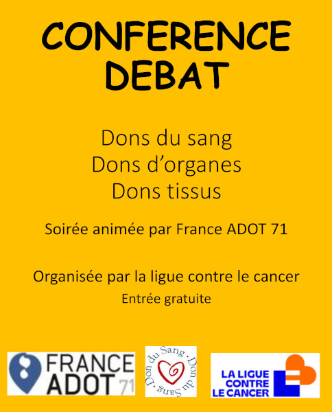 Conférence Débat sur les dons de sang, d'organes et tissus