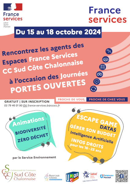 Jounées Portes ouvertes Espaces France services du 15 au 18 octobre