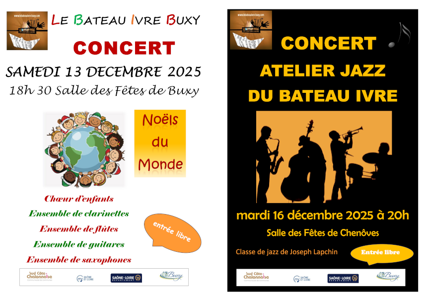 🎶 2 concerts du BATEAU IVRE