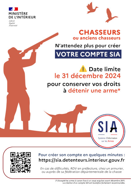 Chasseurs ou anciens chasseurs déclaration des armes