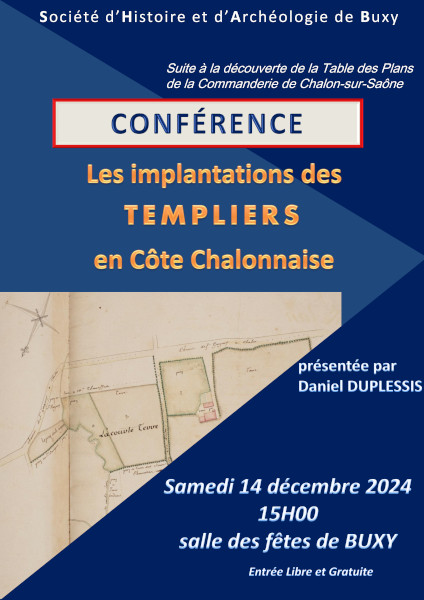 Conférence - Les implantations des TEMPLIERS en Côte Chalonnaise