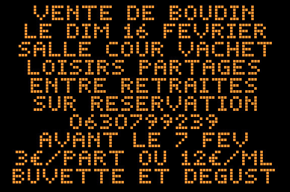 VENTE DE BOUDIN par l'association Loisirs partagés entre retraités